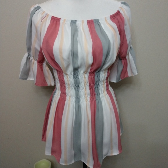 🆕 MOLLY Striped Bell Sleeve Top - Picture 5 of 8